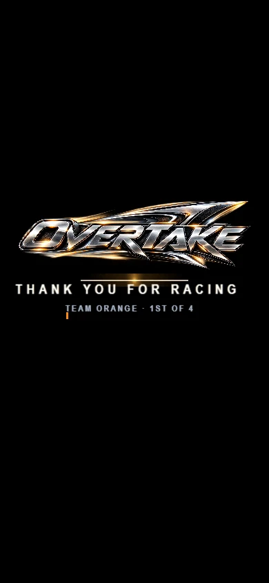 The closing: the logo drawn by the golden line, THANK YOU FOR RACING and the team card